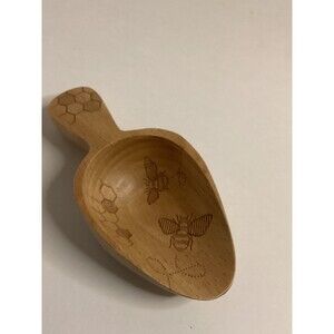 Talisman Designs Laser Etched Beechwood Mini Spoon, Honey Bee Collection